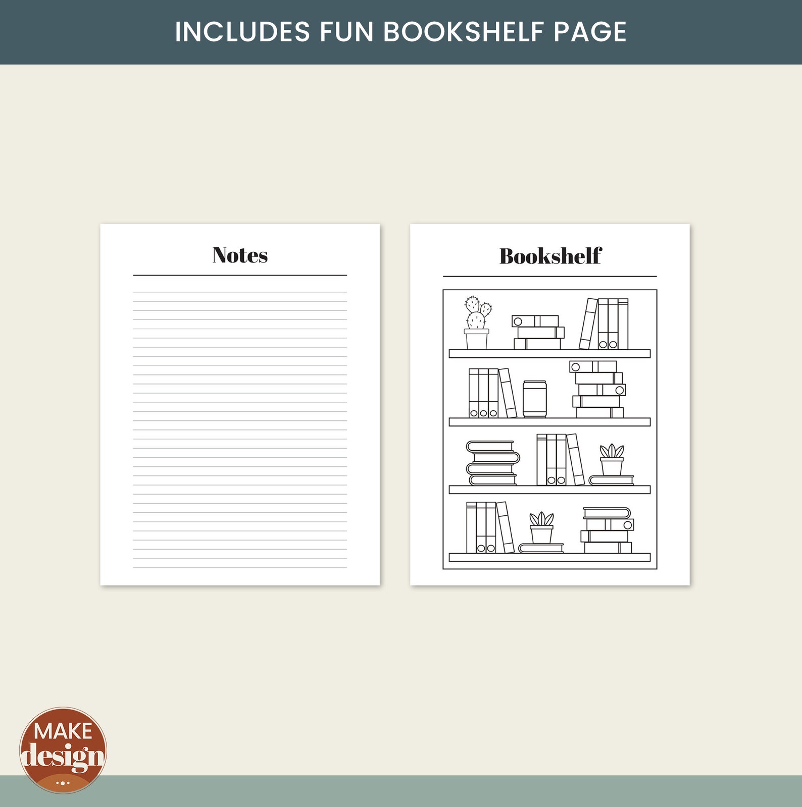 Book Journal Printable Planner Book Lovers Planner Bundle - Etsy