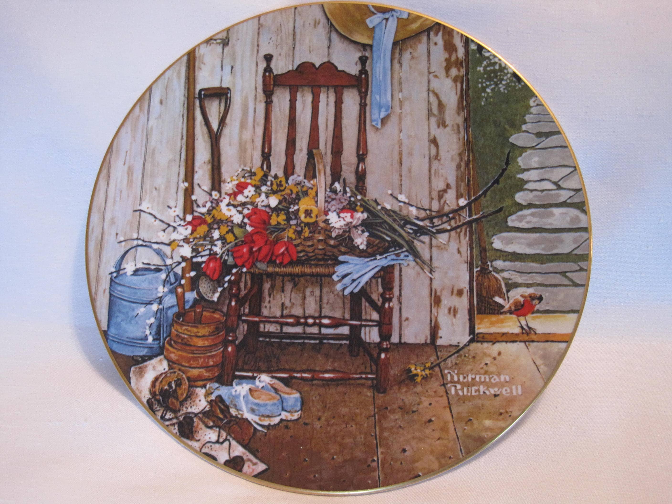 Spring Flowers by Norman Rockwell Collector Plate, Vintage 1979 ...
