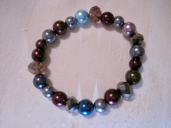 Multi-Colour Faux Glass Pearls, Faceted Glass Bea… - image 4