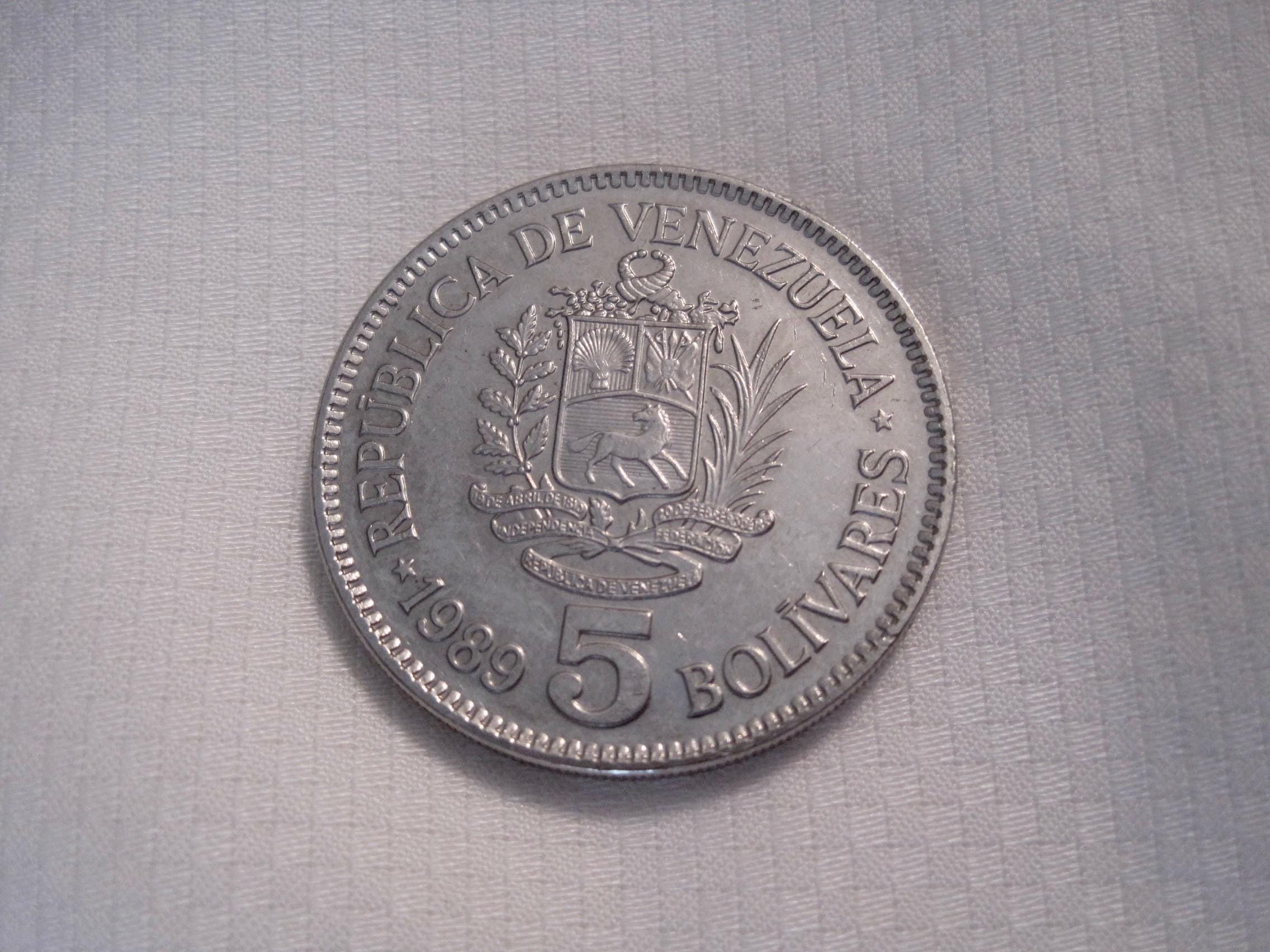 Venezuela Coin-republica De Venezuela-( Cinco ) 5 Bolivares-1989-bolivar  Libertador-coin Money. - Etsy Canada