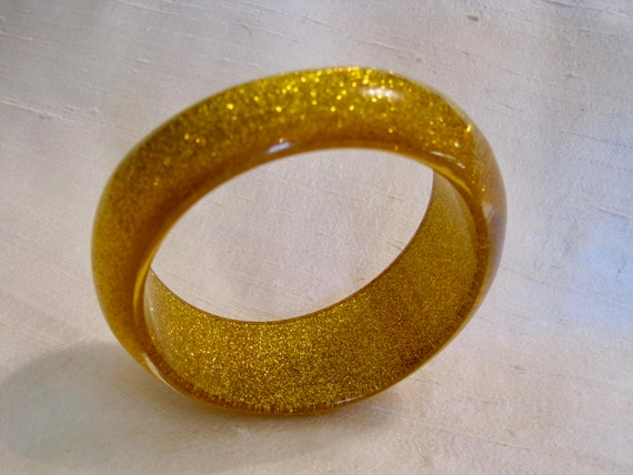 Sunny Yellow & Sparkling Gold Glitter Asymmetric … - image 3