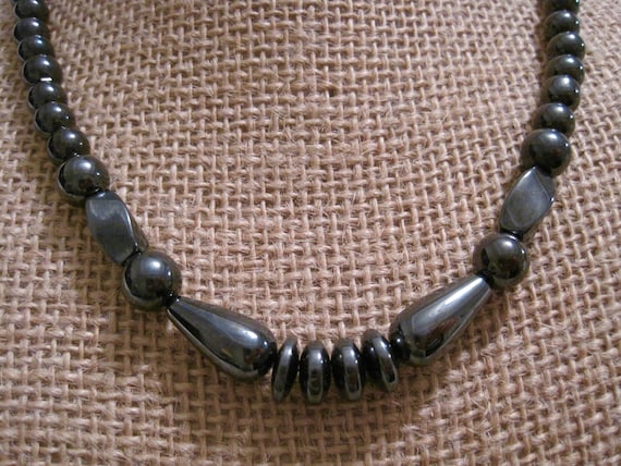 Genuine Hematite Polished Stones Necklace. Healing Pain Relief Balancing Energy Hematite Stones. Etsy Canada