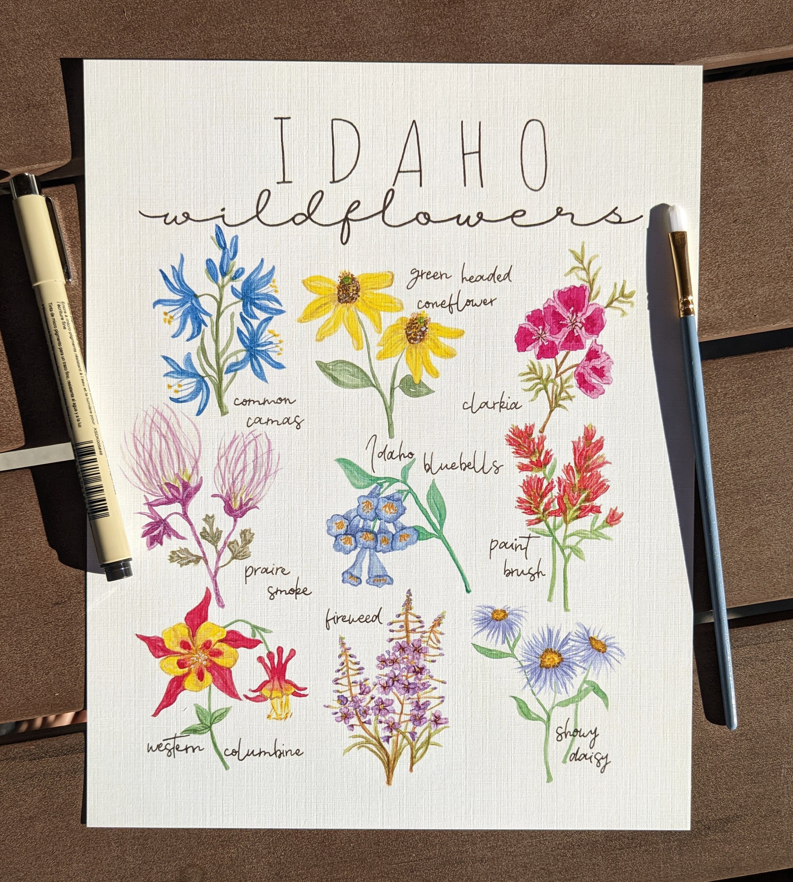 Idaho Wildflowers Watercolor Art - Etsy