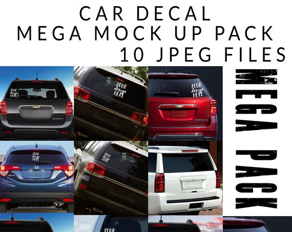 Mega Pack Car Decal Mockup Styled Mockup Svg Mockup