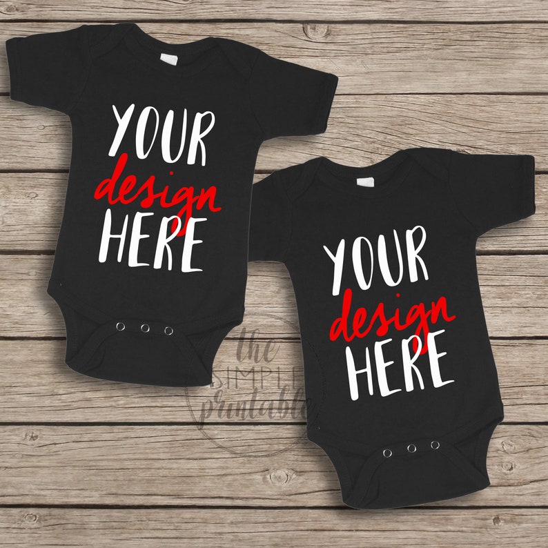 Download Blank Black Baby Onesie Mockup Fashion Design Styled Stock ...