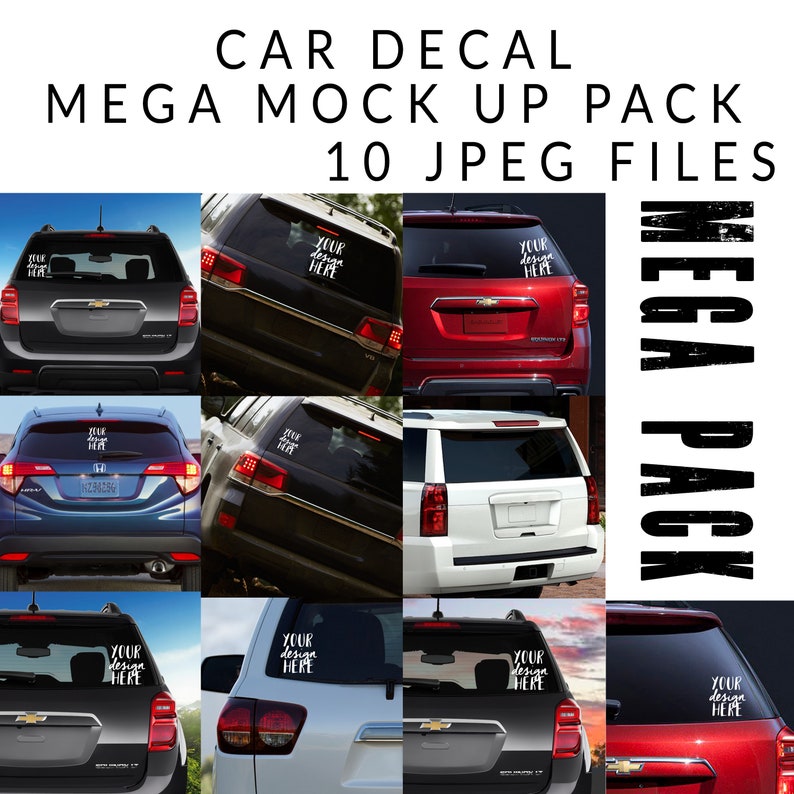 Download MEGA PACK Car decal mockup styled mockup SVG mockup vinyl | Etsy