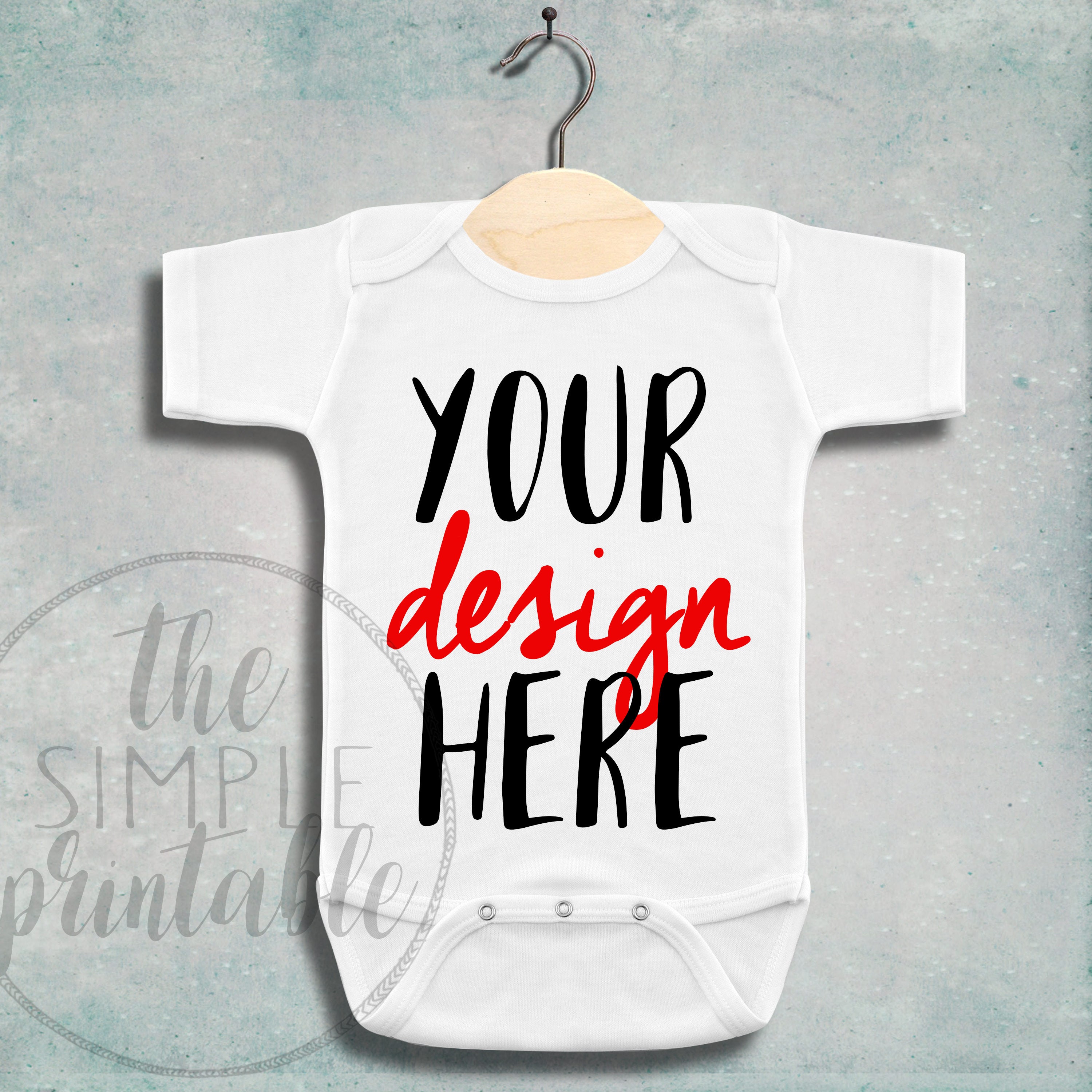 Blank White Baby Onesie Mockup Fashion Design Styled Stock ...