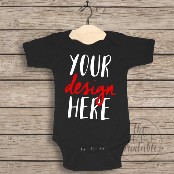 Download Blank Black Baby Onesie Mockup Fashion Design Styled Stock | Etsy