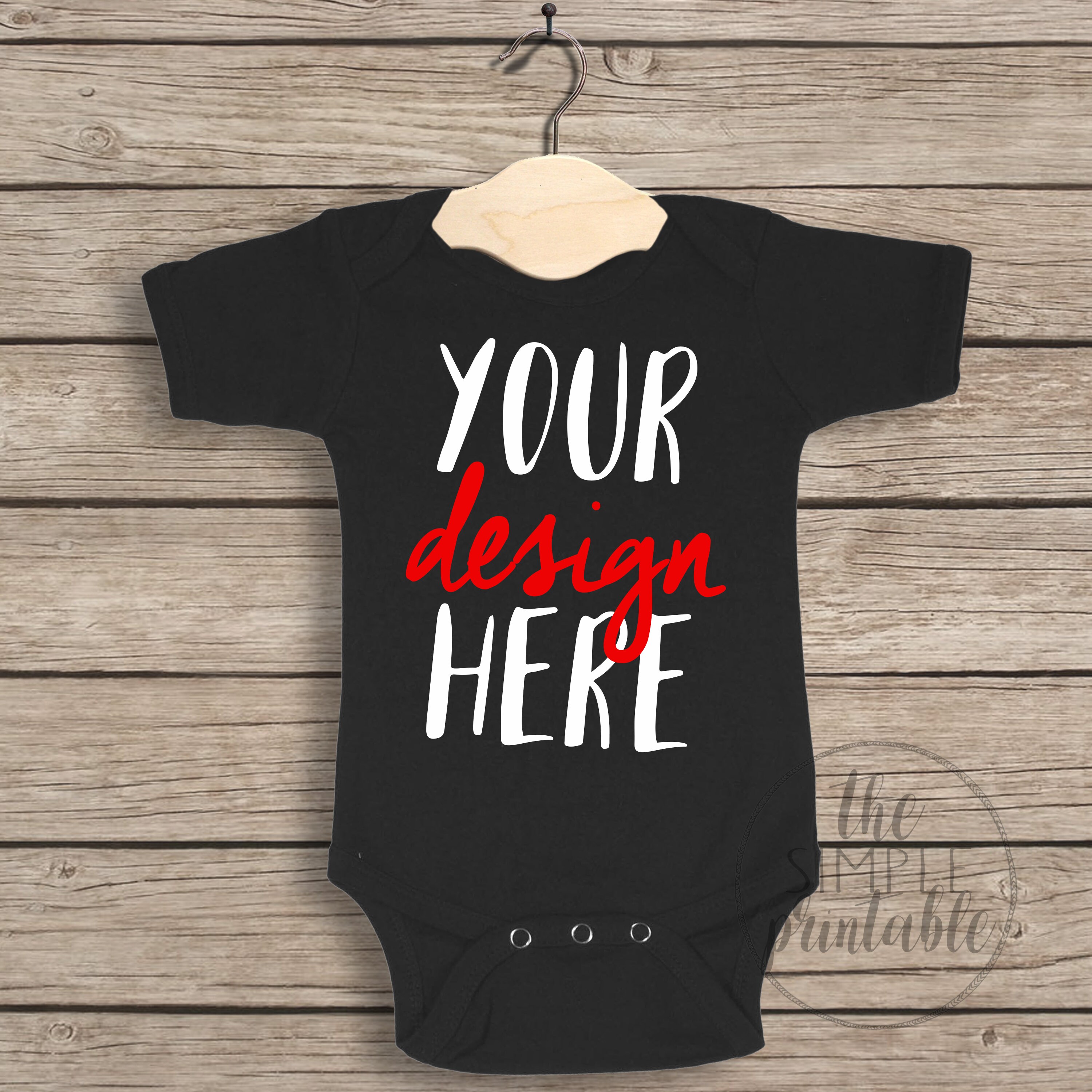 Download Blank Black Baby Onesie Mockup Fashion Design Styled Stock ...