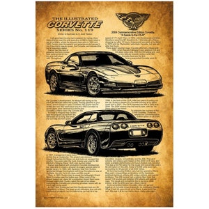 2004 Commemorative Edition Z06 Corvette Canvas Poster, 12x18 or 16x24, C5 Corvette, Garage Poster, Chevy Corvette, Man Cave Art,Car Guy Art
