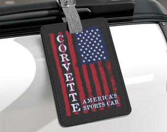 Corvette Luggage Tag, Corvette Lover Gift, Travel Luggage Identifier