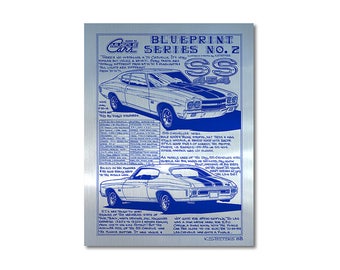 1970 SS-454 Chevelle Chevy Metal Look Cardstock Print Art Print,11 x 17 Chevrolet Chevelle Car Print,MuscleCar print,1970 Muscle Car