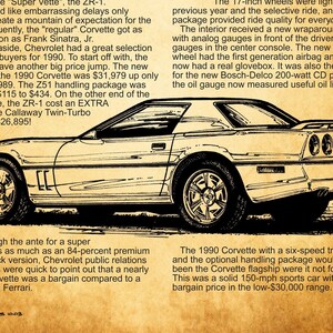 1990 Corvette Leinwand Poster 12 x 18 oder 16 x 24 C4 | Etsy