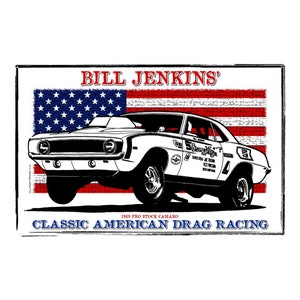 Bill Grumpy Jenkins 1969 Pro Stock Camaro Drag Racer Canvas Poster, 12x18 or 16x24, Nostalgia Drag Racing, Man Cave Art,Motorhead Garage