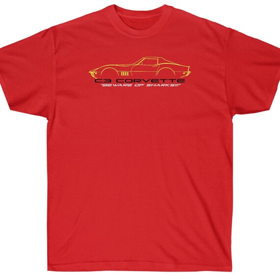 Corvette C3 US Flag T-Shirt - Classic Muscle Car Shirt For Men, Black, Screen Printed, Made In USA