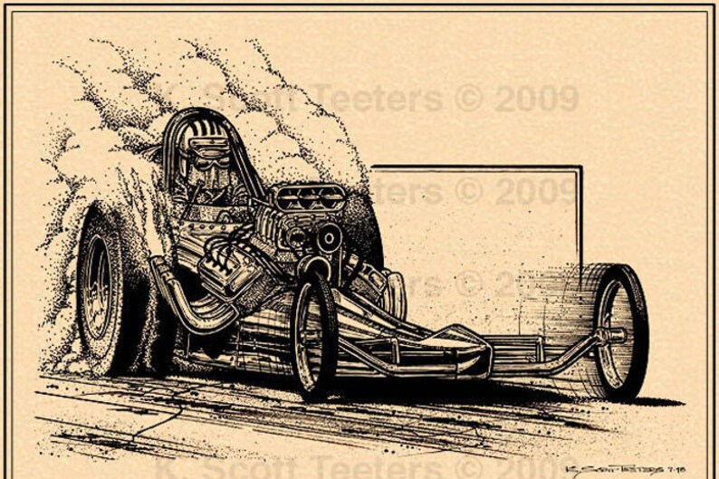 Late 60s Top Fuel DragstersDrag Racing Art Dragster Car Etsy