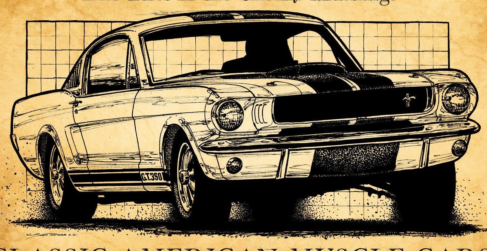 1965 Shelby GT350 Canvas Poster Art Print, Shelby Mustang, Size 12x18,  16x24, Man Cave Art, Car Guy Art, Garage Art, Ford Shelby Canvas Wrap 