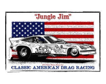 Jungle Jim Liberman's 1977 Monza Funny Car Canvas Poster in Choice of 18 x 12 or 24 x 16