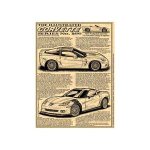 2011 Production Corvette Car Art Print,11 Corvette,C6 Corvette,Man Cave Decor,Nostalgic Corvette,11 Production Corvette, 2011 Corvette Art image 1