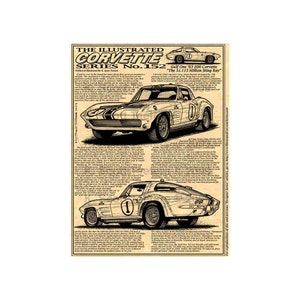 1963 Gulf One Z06 Sting Ray Racer Corvette Print, Corvette Sting Ray Racer Print,63 Racer Corvette,63 Racing Sting Ray,Corvette Art