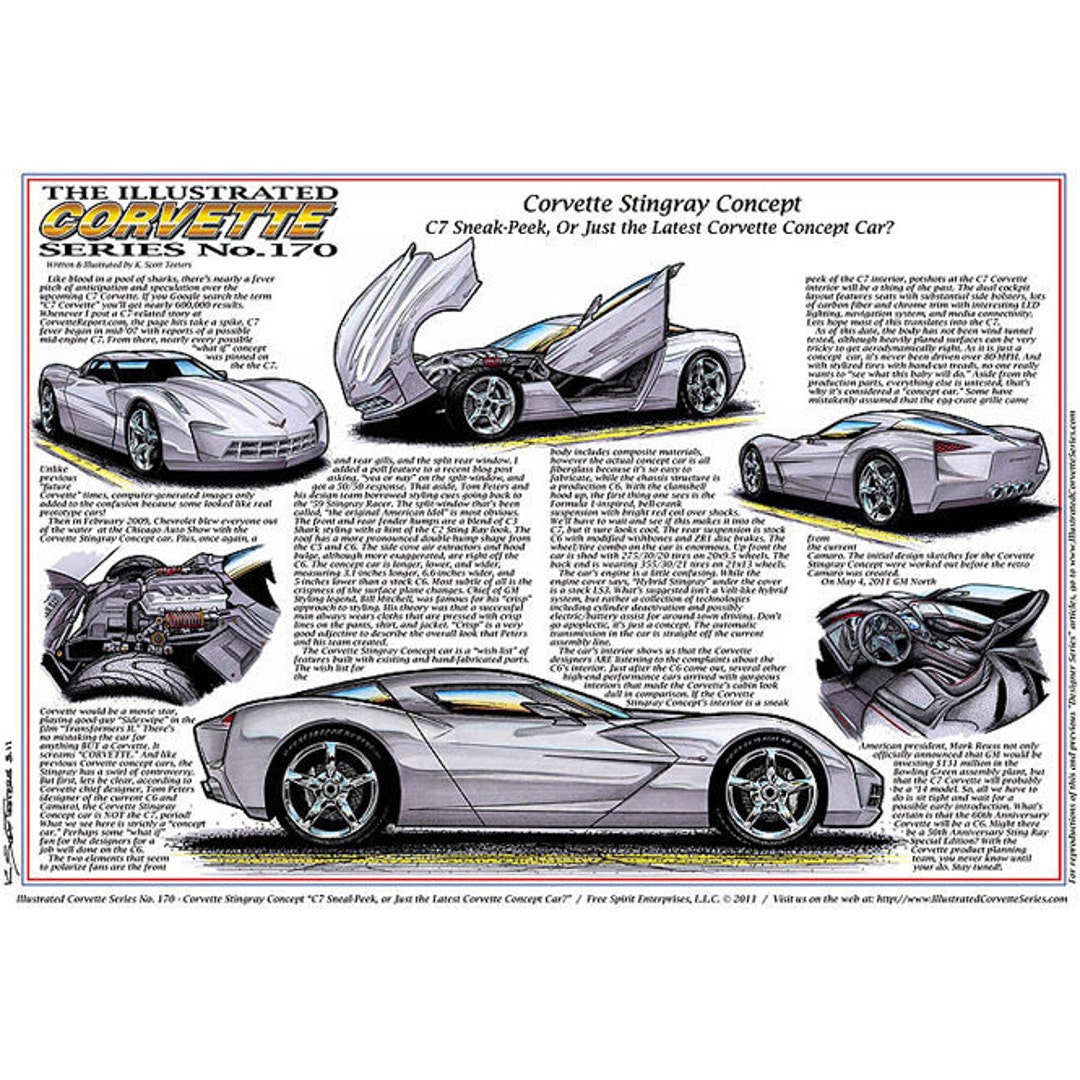 2010 Corvette Sting Ray Concept Car Art & Story Print