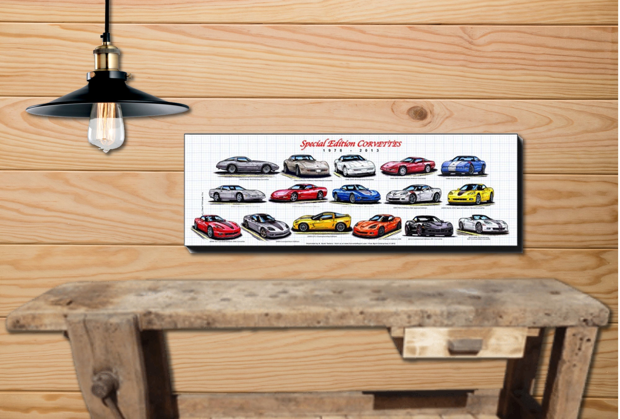 19782013 Special Edition Corvettes 12x36 Canvas Wrap Wall Etsy UK