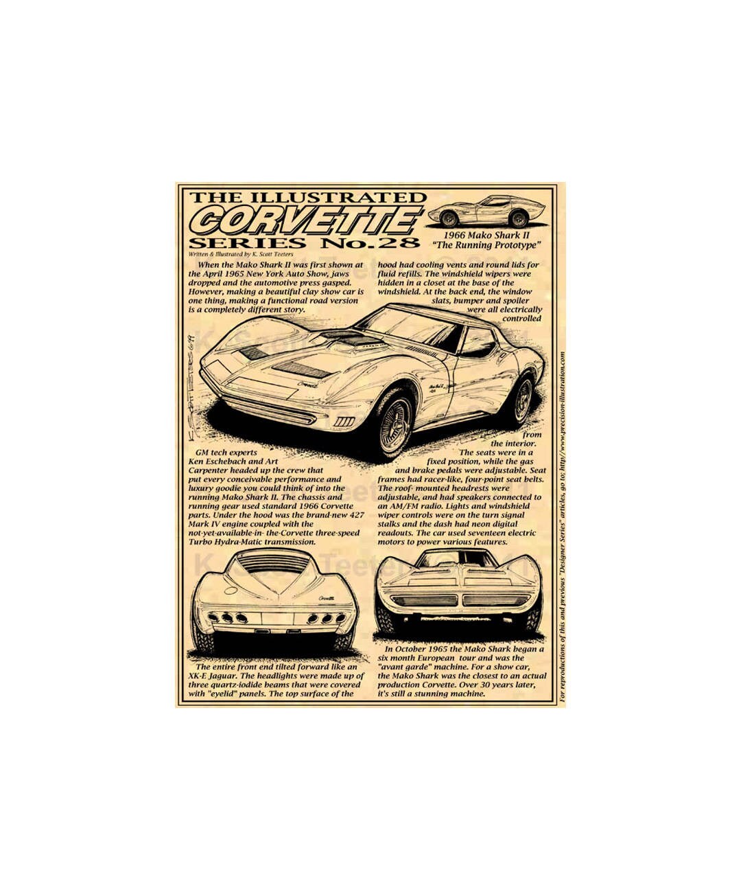 1966 Mako Shark II Show Car C2 Corvette Car Art Print1966