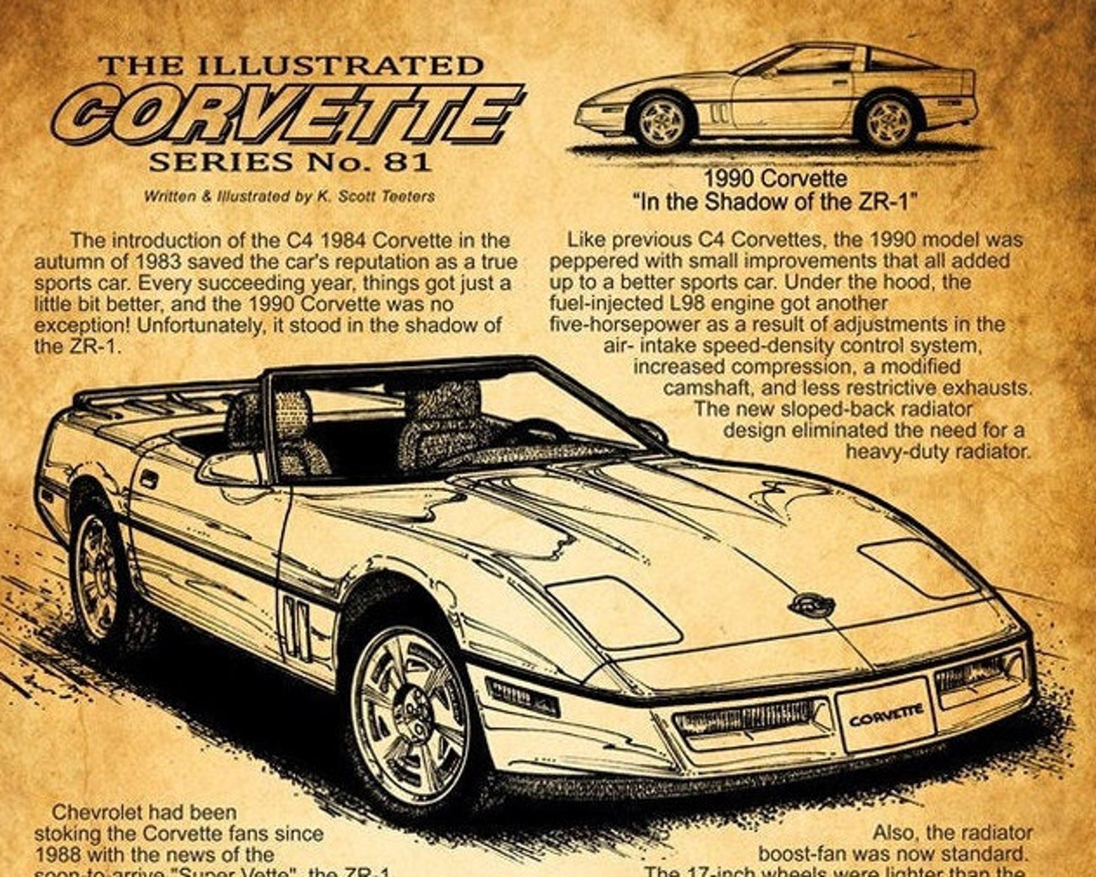 1990 Corvette Leinwand Poster 12 x 18 oder 16 x 24 C4 | Etsy