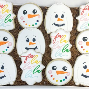 Snowman Decorated Christmas Sugar Cookies  - 1 Dozen