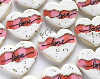 Valentines Love Fault Line sugar cookies - 1 Dozen