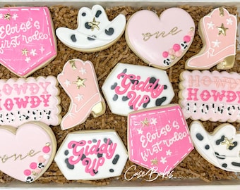 Giddy Up first rodeo Birthday Sugar Cookies - 1 Dozen