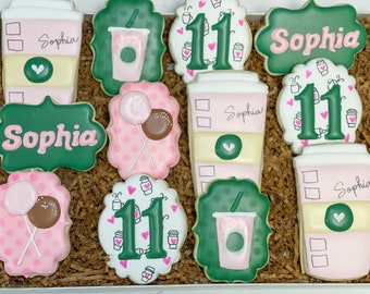 Coffee lovers themed Birthday Sugar Cookies - 1 Dozen