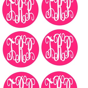 May include: Ten pink oval stickers with white monogram initials "JRP" in a cursive font.
