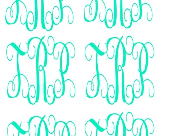 Monograma de escritura de 2 x 2 pulgadas