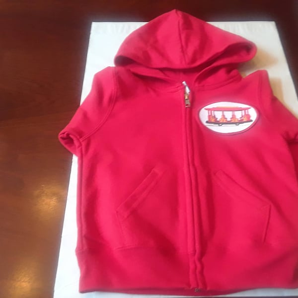 Daniel Tiger Red Trolley Zip Up Hooded Sweatshirt