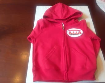 Daniel Tiger Red Trolley Zip Up Hooded Sweatshirt