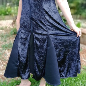 Midnight blue velour hooded witch or wizard coat. Long duster Jacket Gothic fairycore elven festival medieval costume LARP image 8