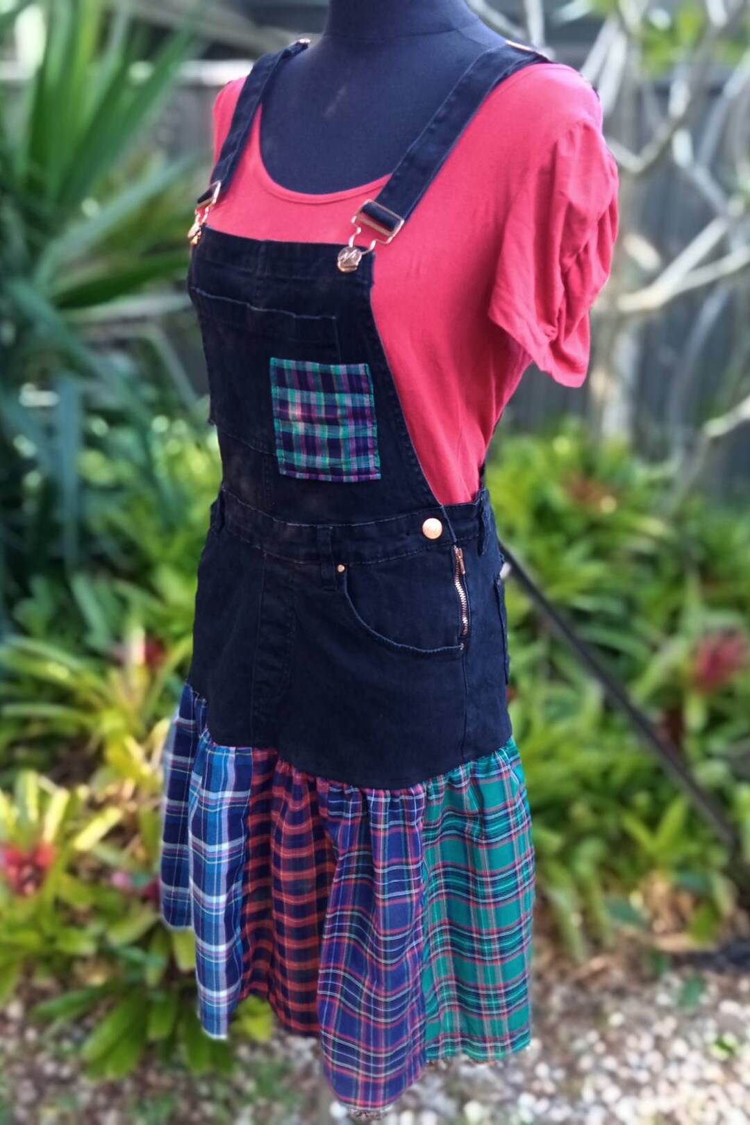 13108 Light Blue Pinafore Denim Dress