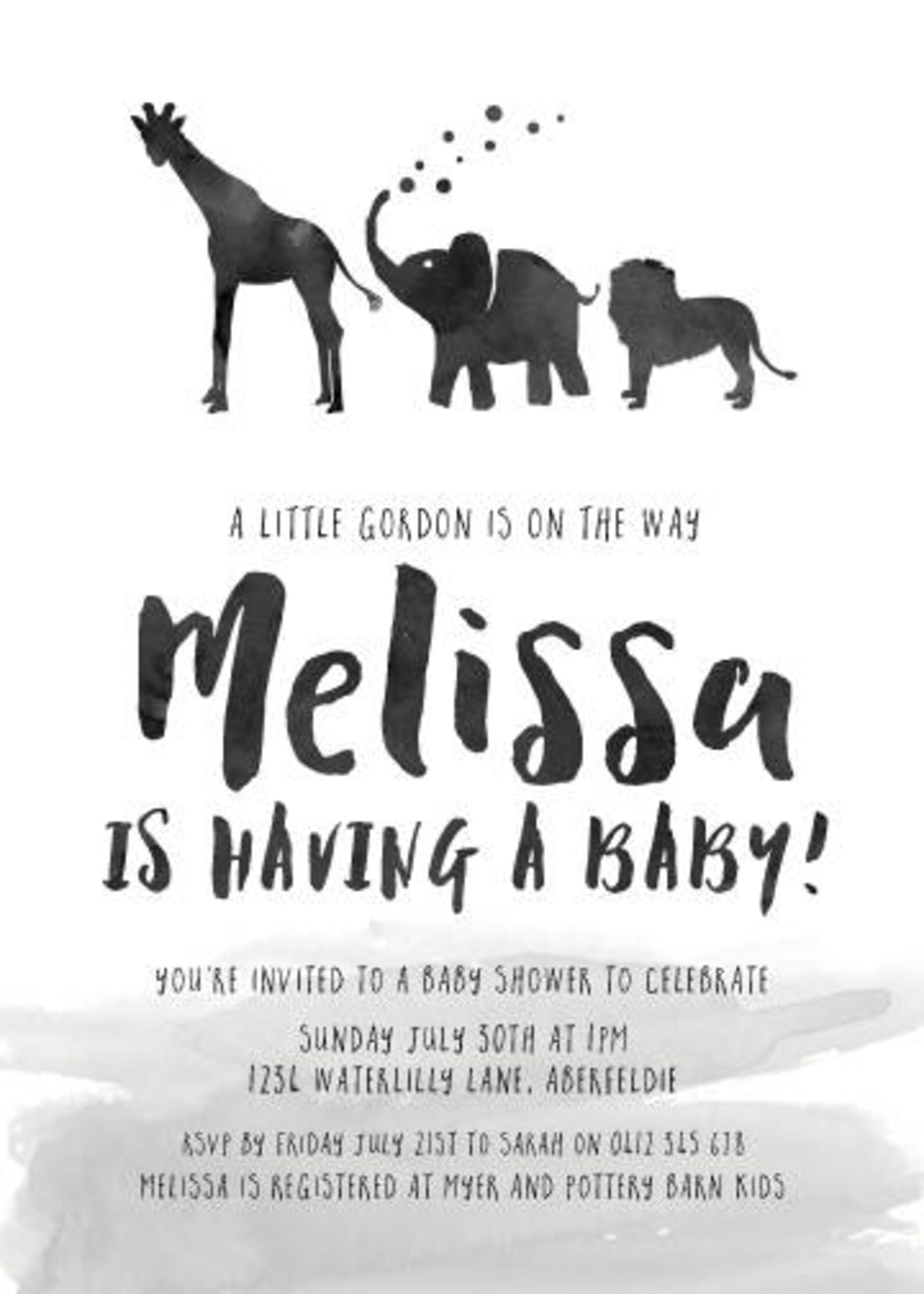 Black and White Baby Shower Printable Invitation Simple Baby | Etsy