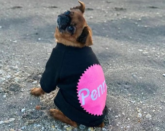 Personalized Dog Shirt Pink Sparkly Black With Custom Name