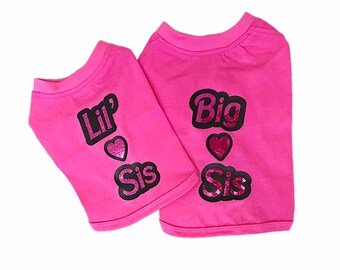 Matching Dog Set || Dog T-shirt || Small Dog Clothes || Spring and Summer Dog Clothes || Cotton Dog Top || Cute Dog Apparel || Siblings ||