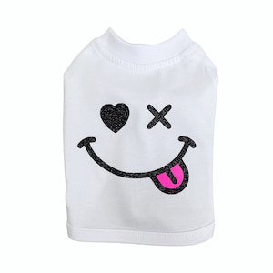 Small Dog Clothes | Dog Top | Dog Tshirt | Smiley Face | Dog Fashion | Summer Dog Clothing | Dog Top | Dog Shirt|