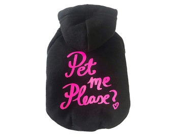 Black Dog Hoodie || Dog Hoodie || Dog Fashion || Pink Dog Hoodie || Warm Dog Sweater || Dog Clothes ||