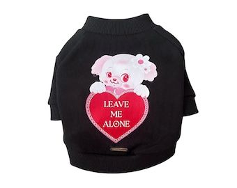 Leave Me Alone Retro Small Dog Clothing Sweatshirt with Cartoon