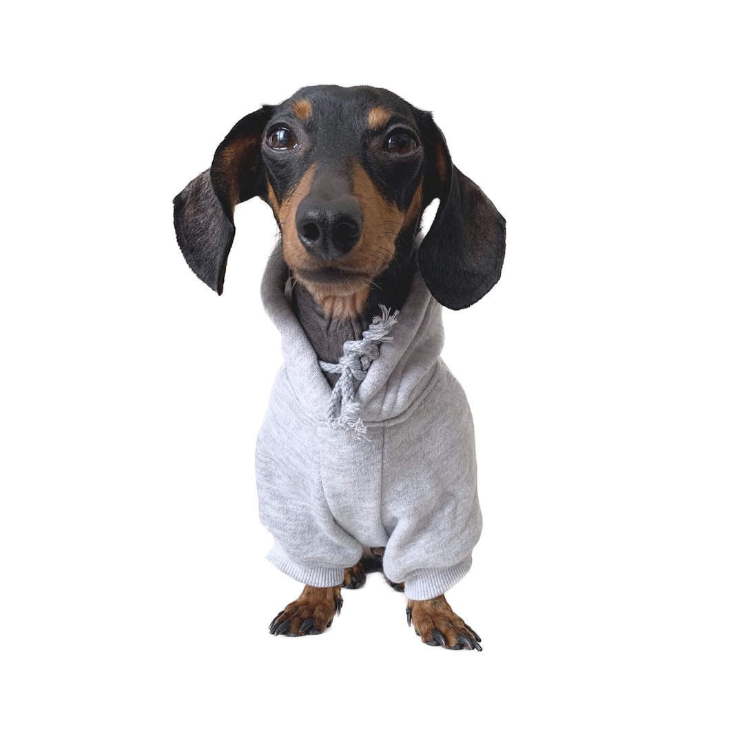 Grey Dog Hoodie Dog Clothes Black Grey Dog Etsy