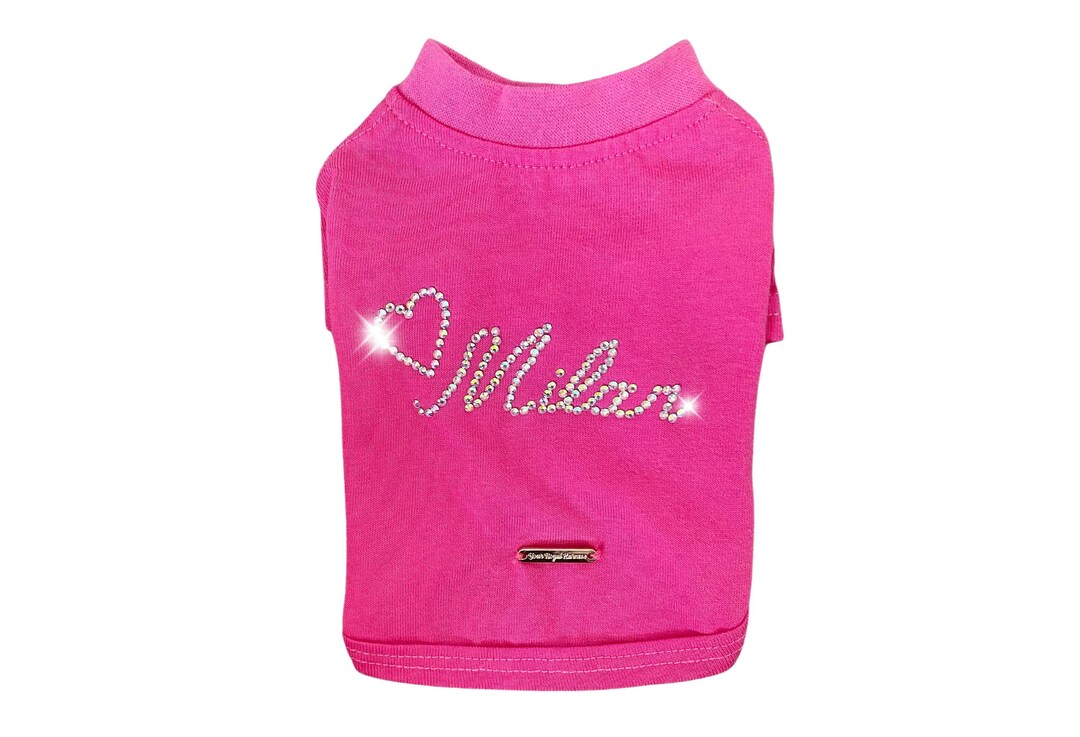 Doggy T-shirt with crystals, ecru