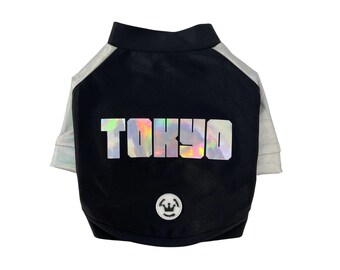 Retro Dog Jersey Style Top With Holographic Personalized Name