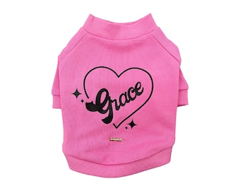 Kleding voor kleine honden | Hondenkleding | Hondentrui | Top voor huisdieren | Hondenkleding | Roze hondenshirt | Gepersonaliseerd | Aangepast |