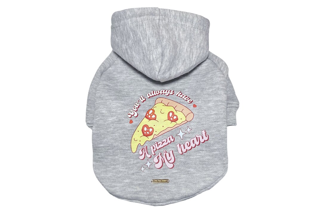 Sudadera con capucha gris para perros Pizza Ropa para perros