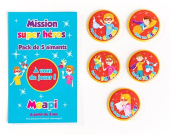 Pack Mission super héros - tableau de routine ou motivation et récompense enfant Moapi